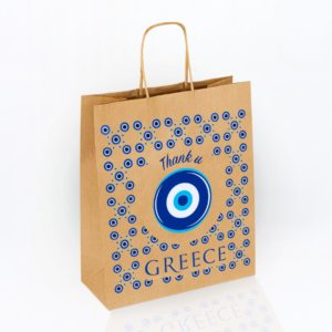 ΤΟΥΡΙΣΤΙΚΗ ΤΣΑΝΤΑ ΧΑΡΤΙΝΗ ΣΤΡΙΦΤΟ KΡΑΦΤ ΜΑΤΙ-GREECE 25Χ12Χ31
